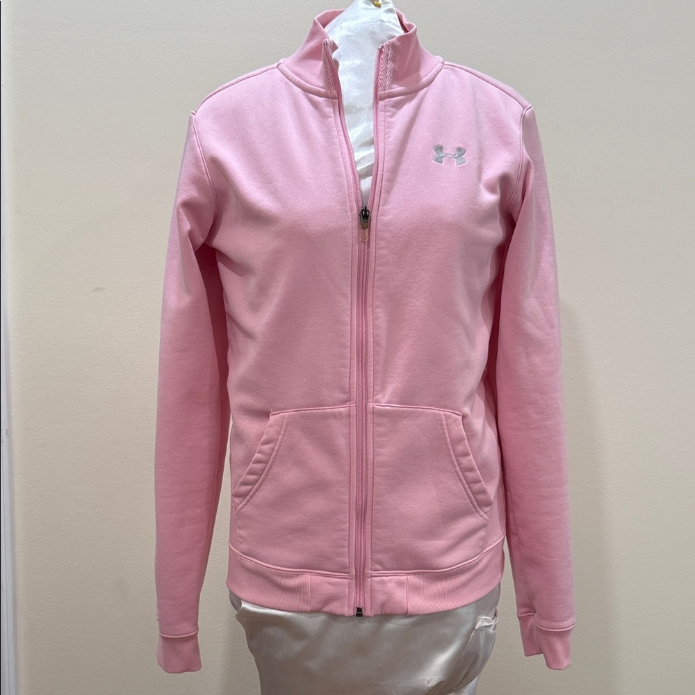 Under Armour Light Pink Zip-Up Jacket - Breast Cancer Awareness Edition (sz med)